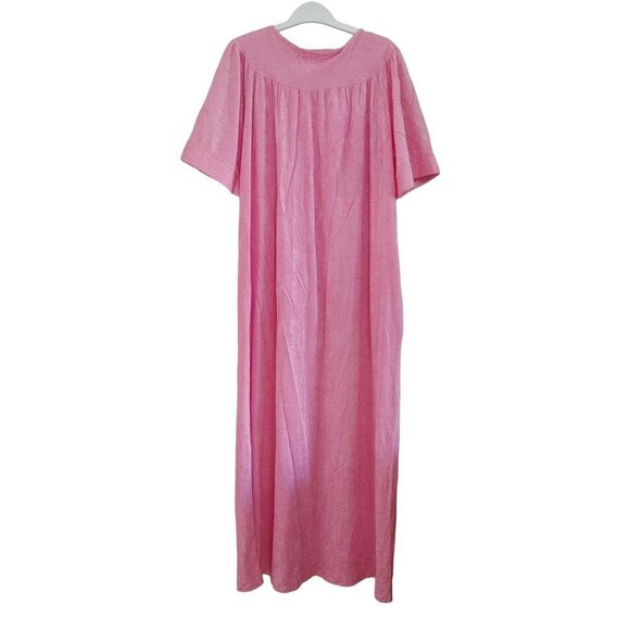Vintage Hamilton Pink Night dress Pajamas Full Zip Robe Size Large - Picture 3 of 3